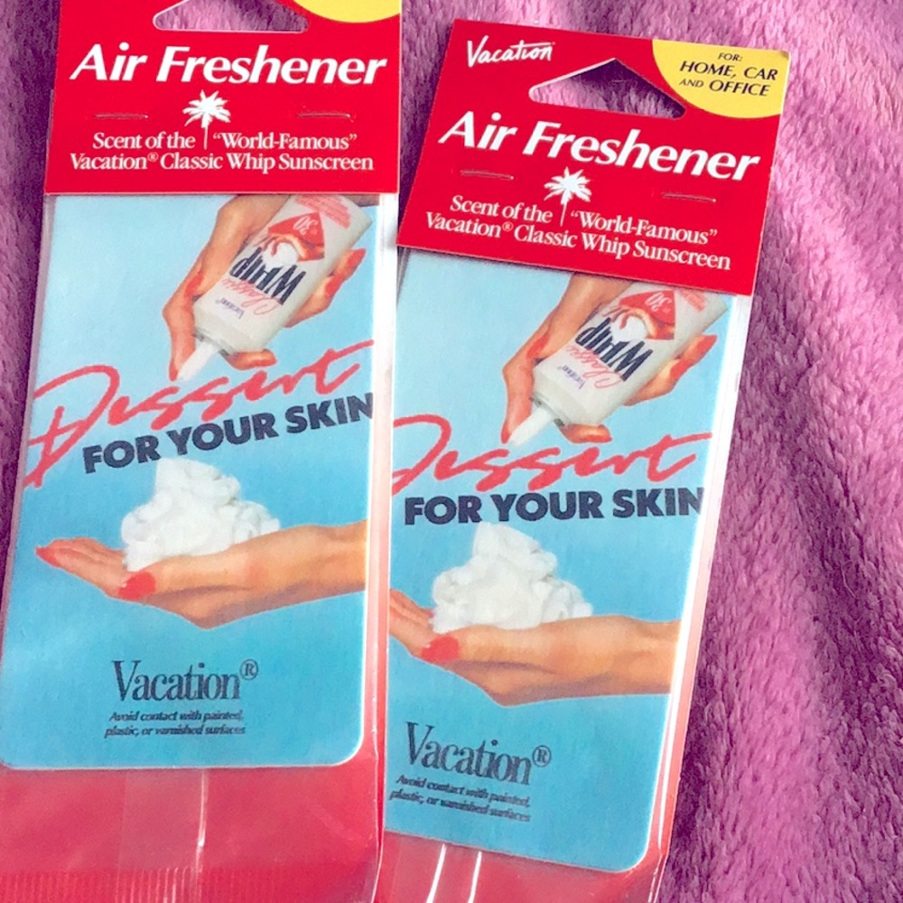 Vacation Set of Whip Cream Air Fresheners for car , bathroom , closet Sealed